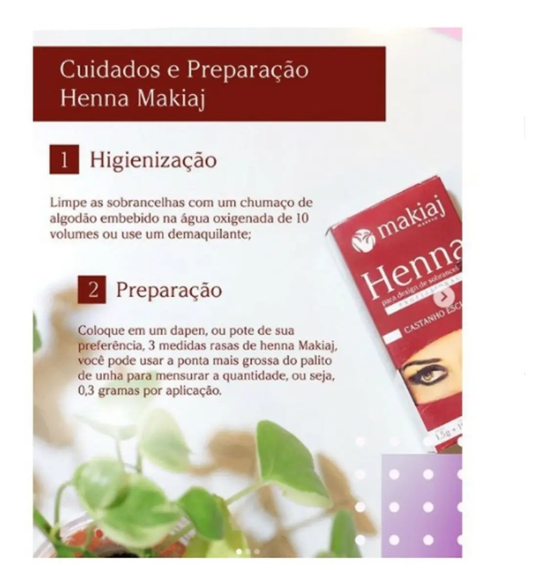 Henna Makiaj Design de Sobrancelhas Profissional 1,5g 10ml Castanho Escuro