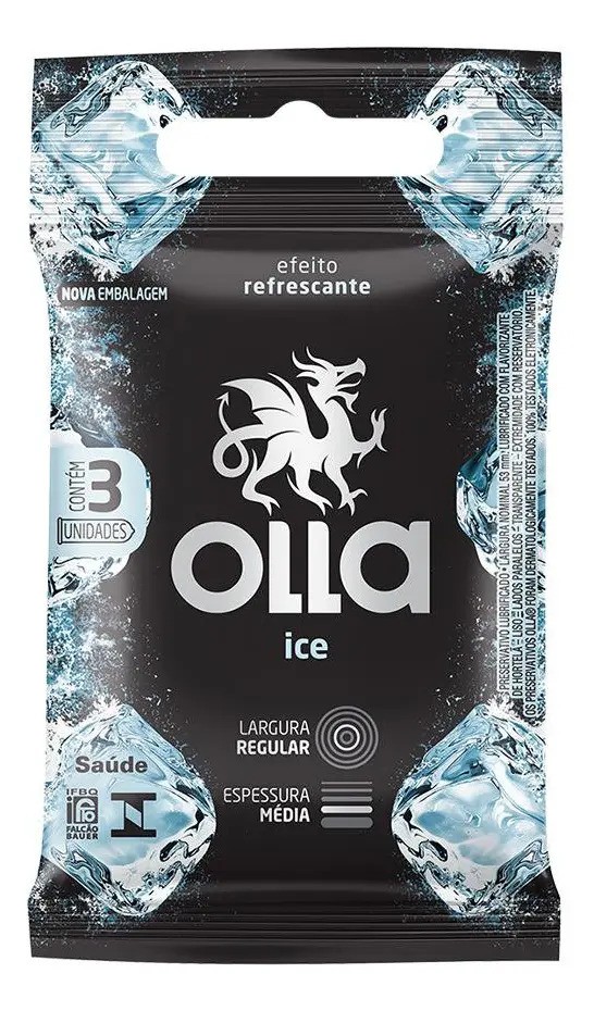 Olla Ice Camisinha Preservativo - 3 Unidades