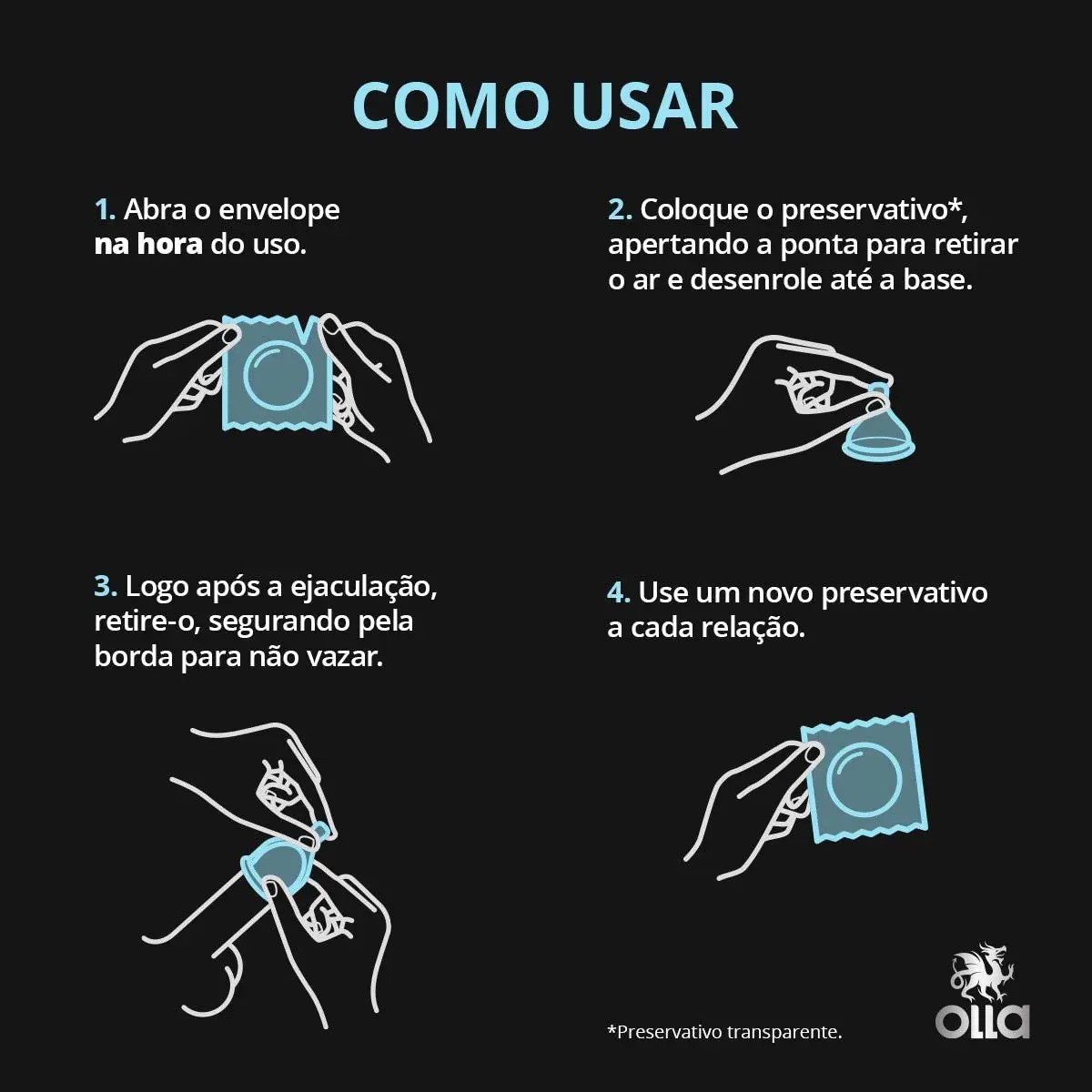 Olla Ice Camisinha Preservativo - 3 Unidades