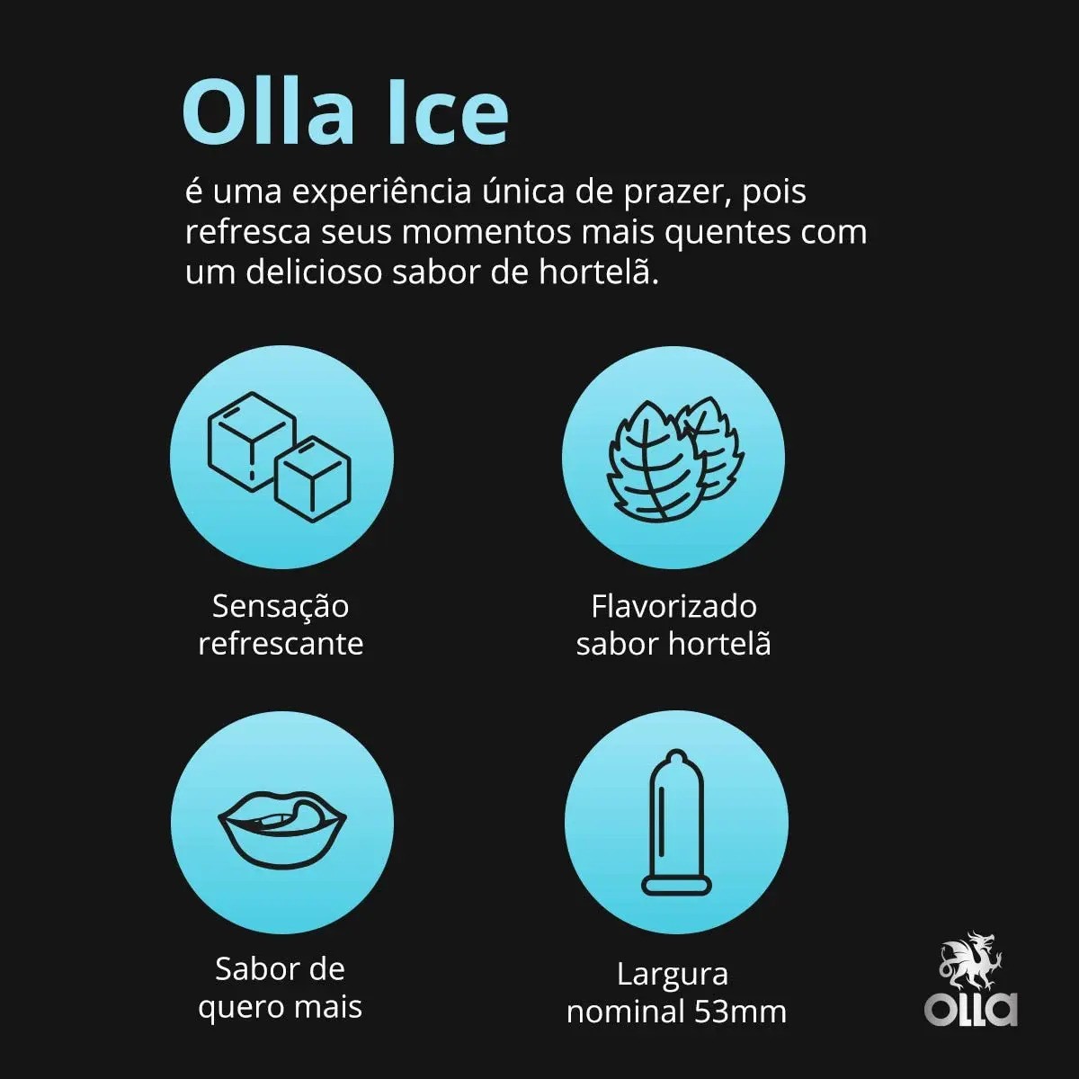 Olla Ice Camisinha Preservativo - 3 Unidades