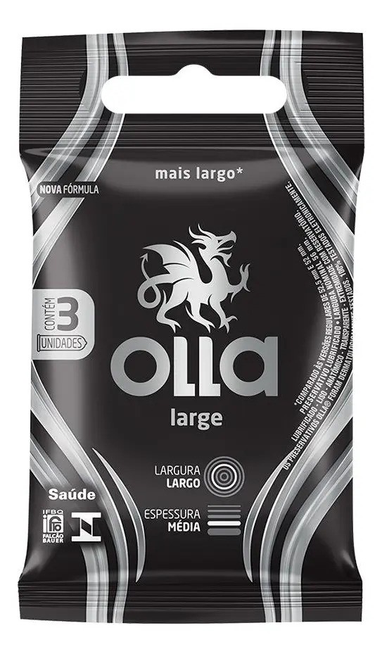 Olla Large Camisinha Preservativo - 3 Unidades