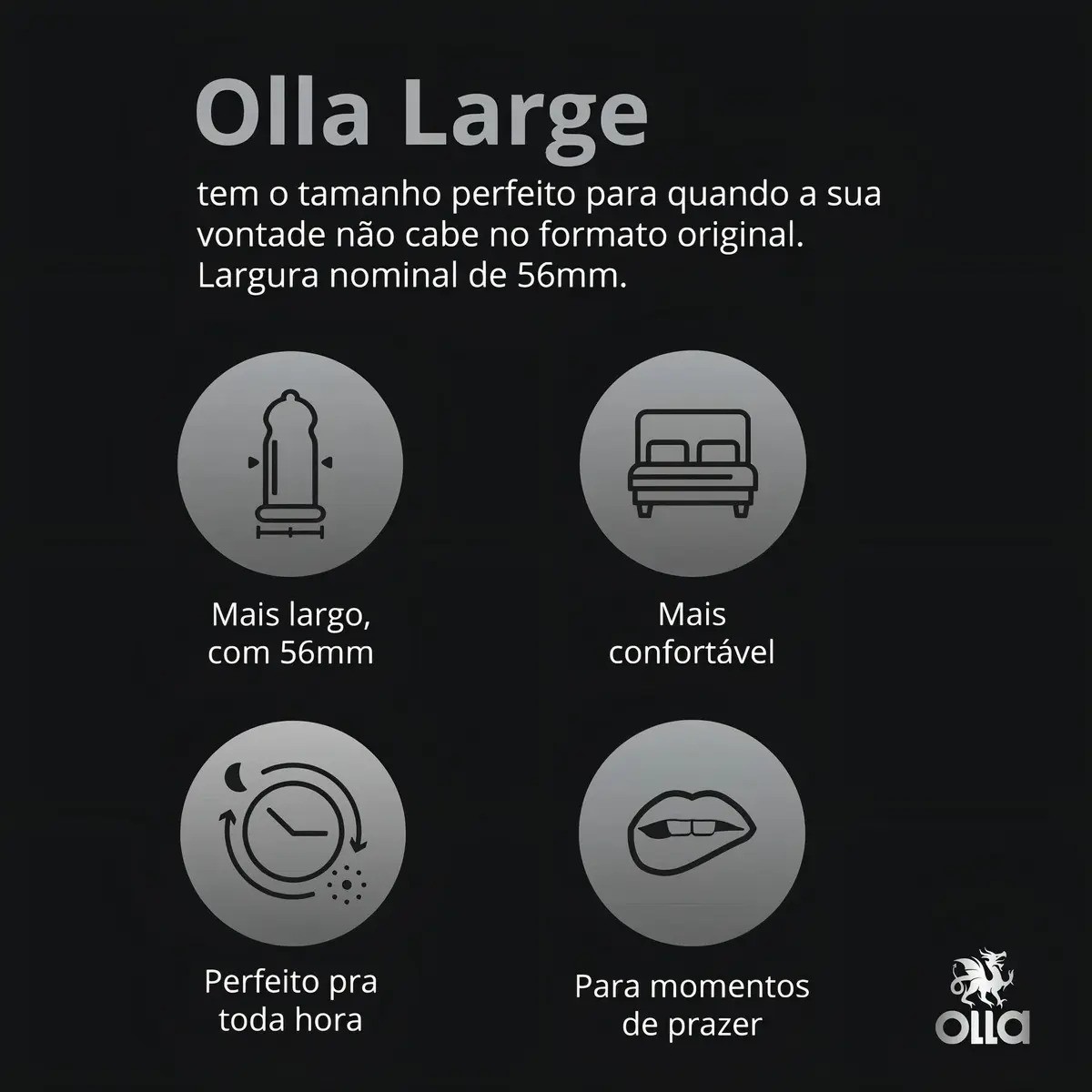Olla Large Camisinha Preservativo - 3 Unidades
