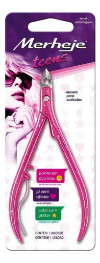 Alicate para Cutículas Merheje Teens Rosa