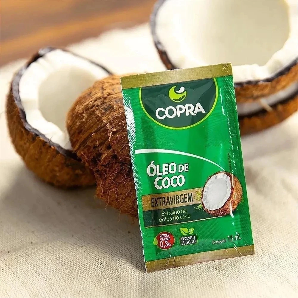 Óleo de Coco Extra Virgem Copra em Sachê sem Glúten 15 g