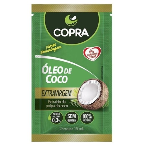 Óleo de Coco Extra Virgem Copra em Sachê sem Glúten 15 g