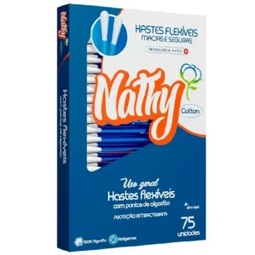 Cotonete Hastes Flexíveis Nathy Caixa 75 Unidades