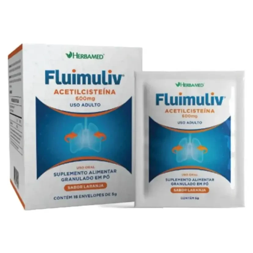 Fluimuliv Acetilcisteína 600mg 16 envelopes Herbamed