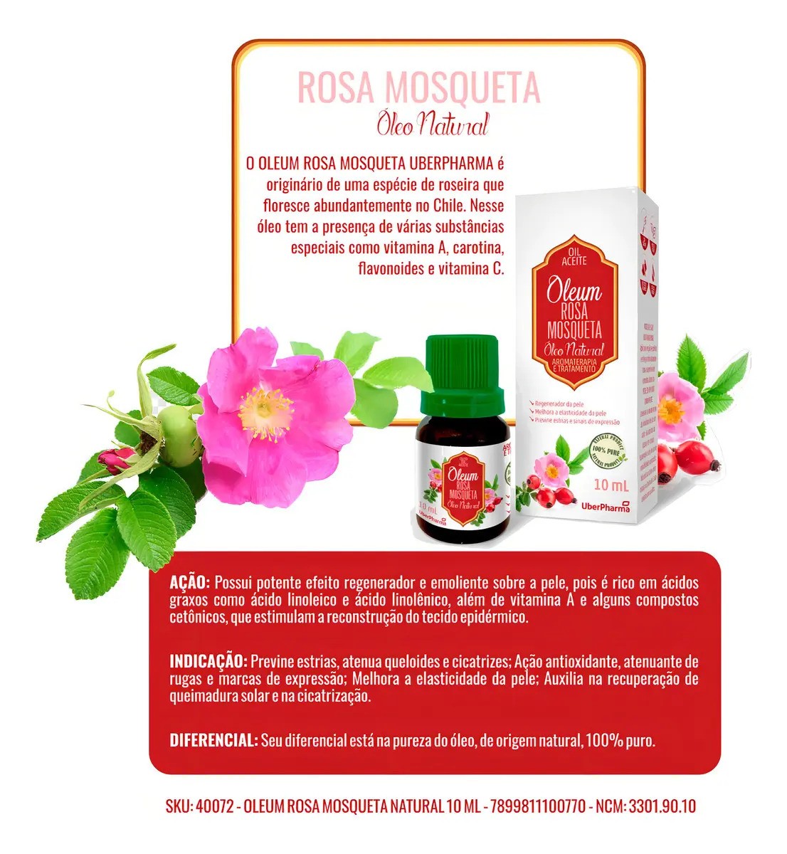 Óleum Rosa Mosqueta Óleo Natural 30ml Uberpharma