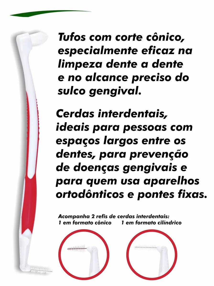 Escova macia cônica interdental pro duo 2 refis JadePro