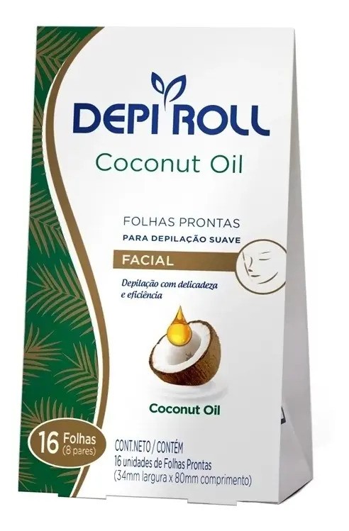 Folhas Prontas para Depilação Facial com Óleo de Coco Depi Roll