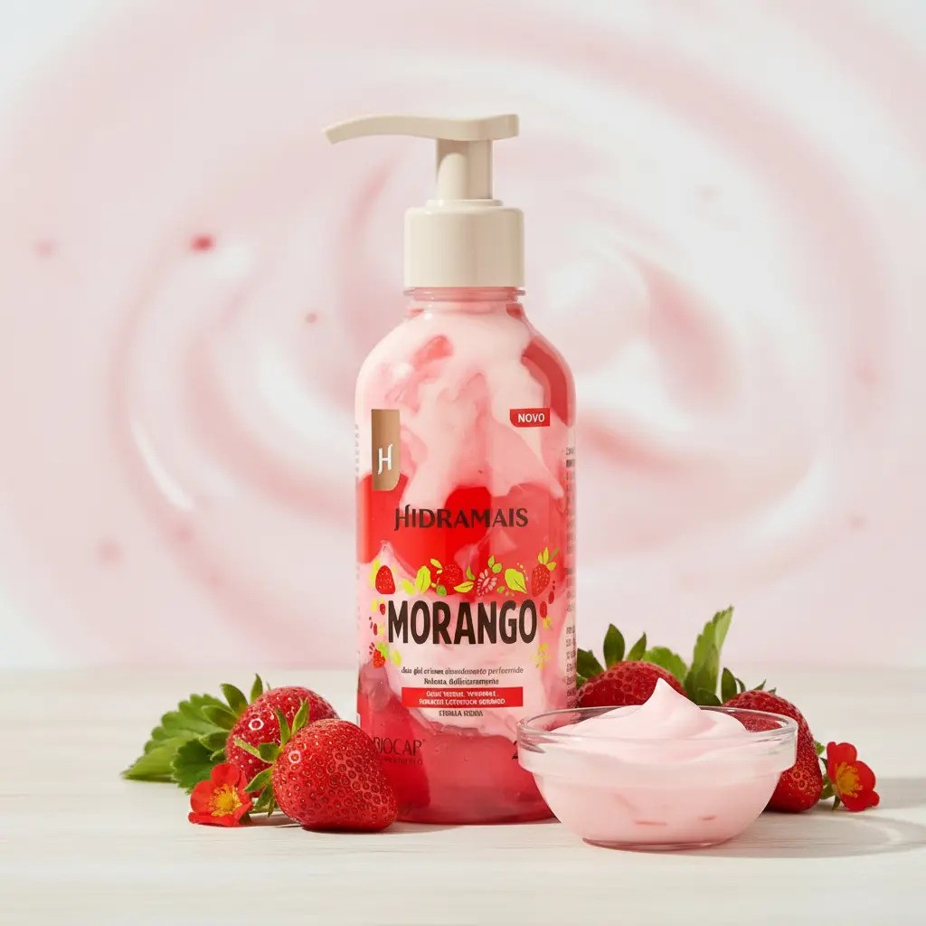 Creme Duo Gel Morango Hidratação Perfumada