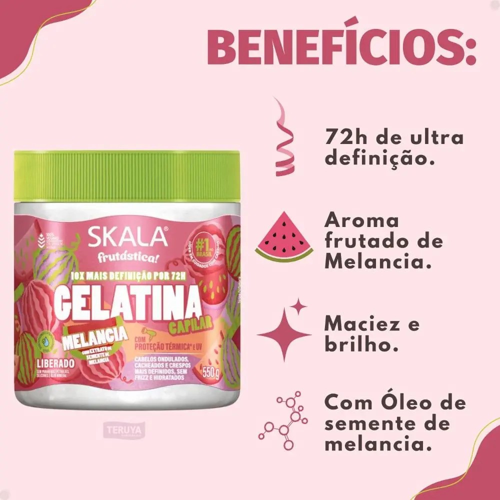 Gelatina Capilar Skala Melancia Proteção Térmica 550g