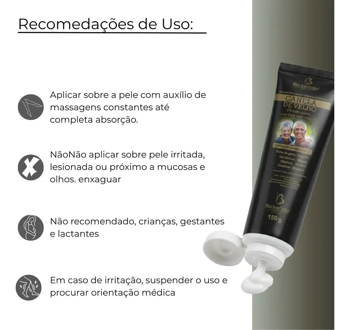 Pomada Massageadora Canela De Velho Premium 150g