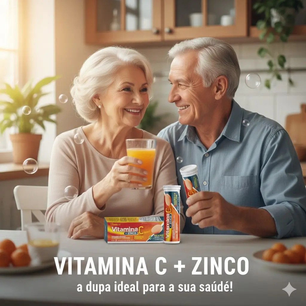 Vitamina C Efervescente + Zinco Geovit Laranja - 10 comprimidos