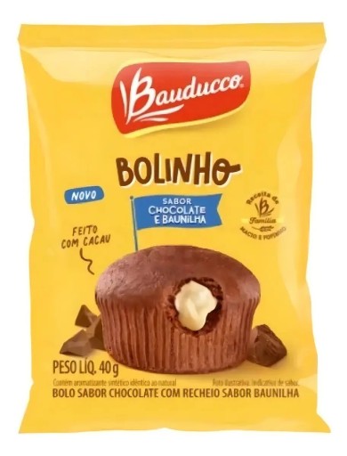 Bolinho Bauducco Chocolate Recheio Baunilha 40g