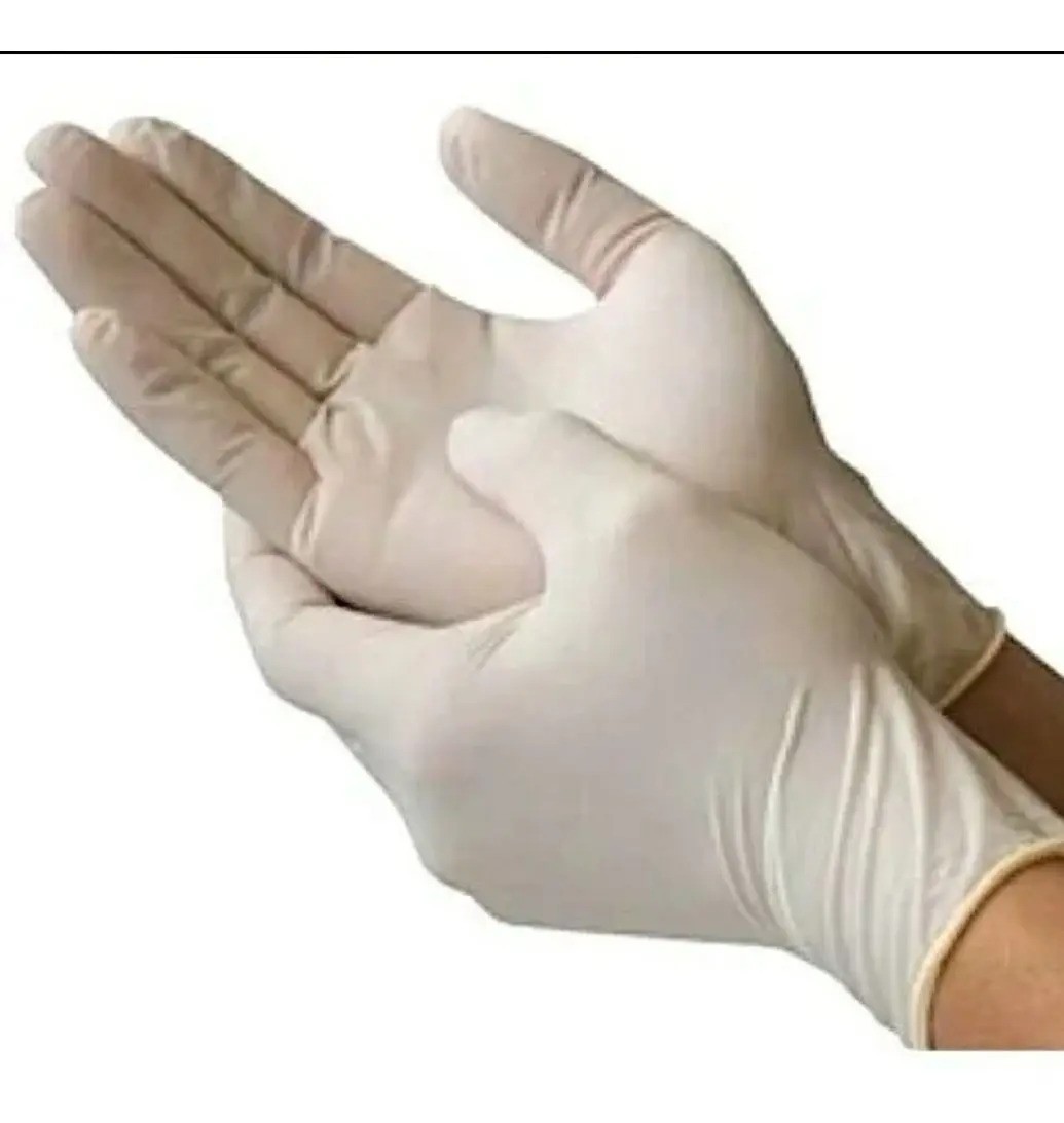 Luvas descartáveis Nobre cor branco-leitoso tamanho M de látex com pó x 100 unidades