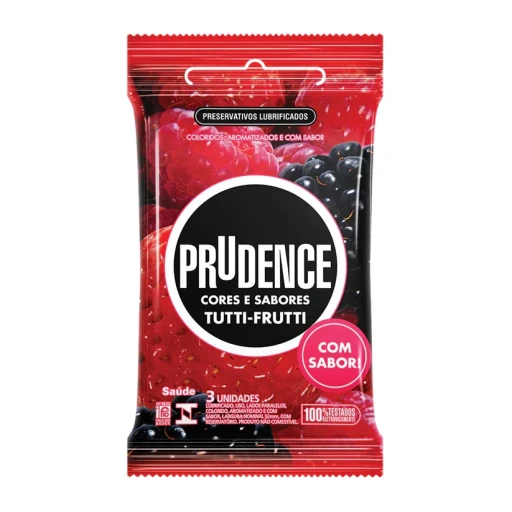 Preservativo Prudence Tutti-frutti com 3 Unidades