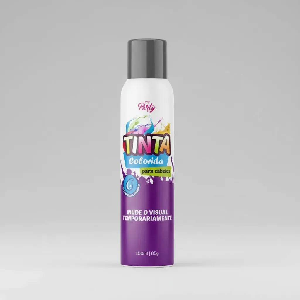 Tinta Colorida Carnaval Infantil Adulto 150ml My Party Tom Prata