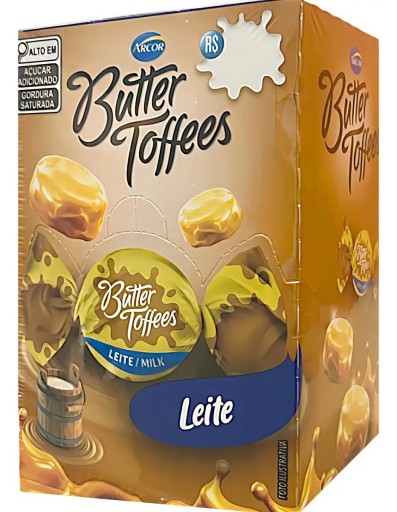 Bala Caramelos de Leite Butter Toffees Arcor Display 450g