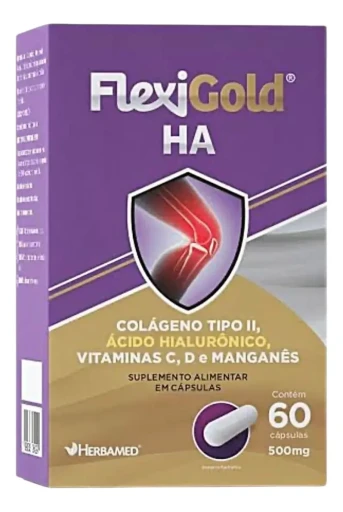 Imagens - Suplemento Alimentar Herbamed FlexiGold HA 500mg 60 cápsulas