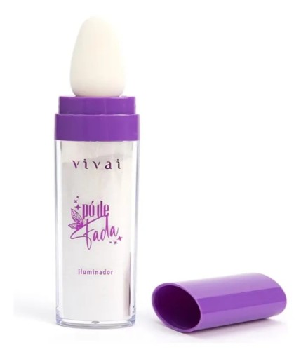 Iluminador Facial Pó de Fada Vivai Branco Vegano com Aplicador