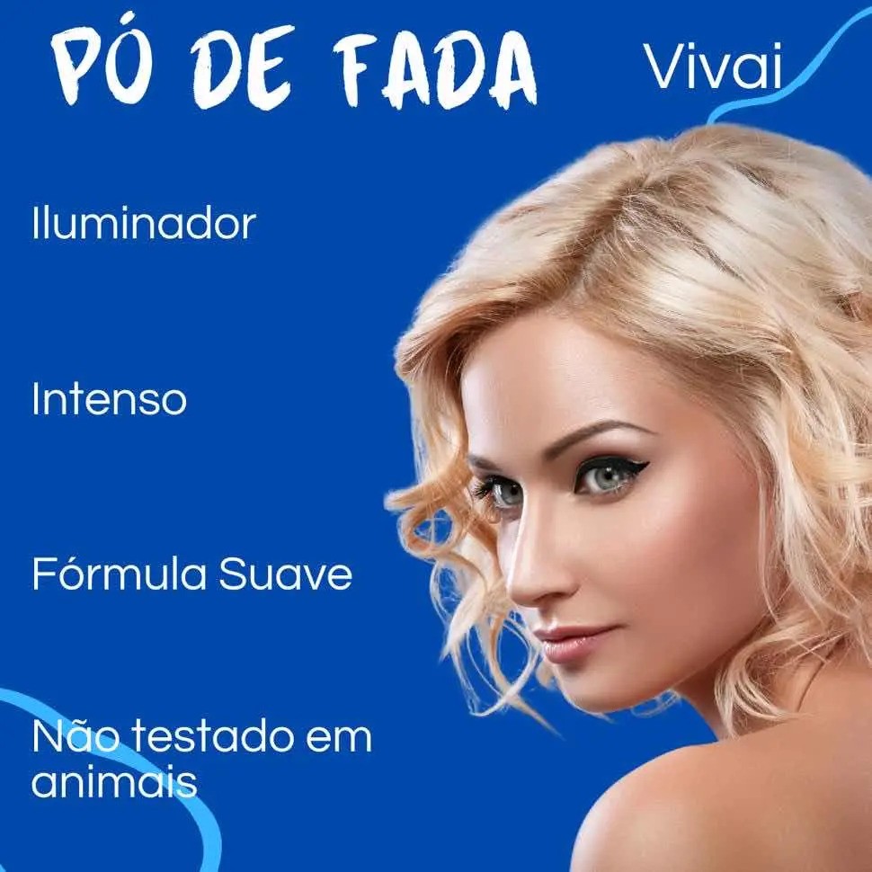 Iluminador Facial Pó de Fada Vivai Branco Vegano com Aplicador