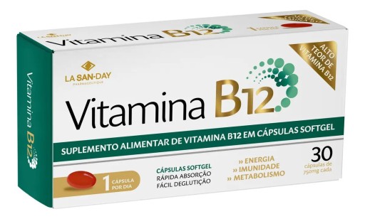 Suplemento Vitamina B12 - 30 Cápsulas - La San Day