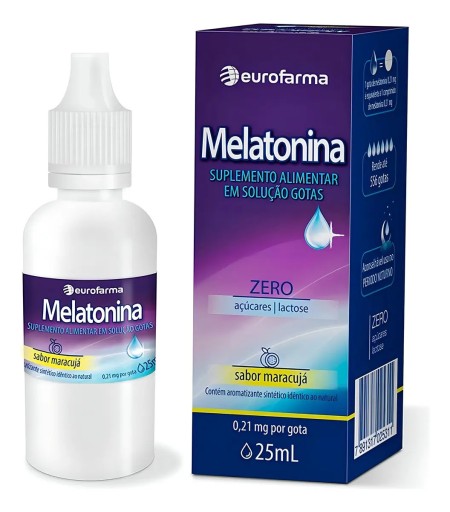 Melatonina Eurofarma Gotas Líquidas 25mL Sabor Maracujá Sem Glúten