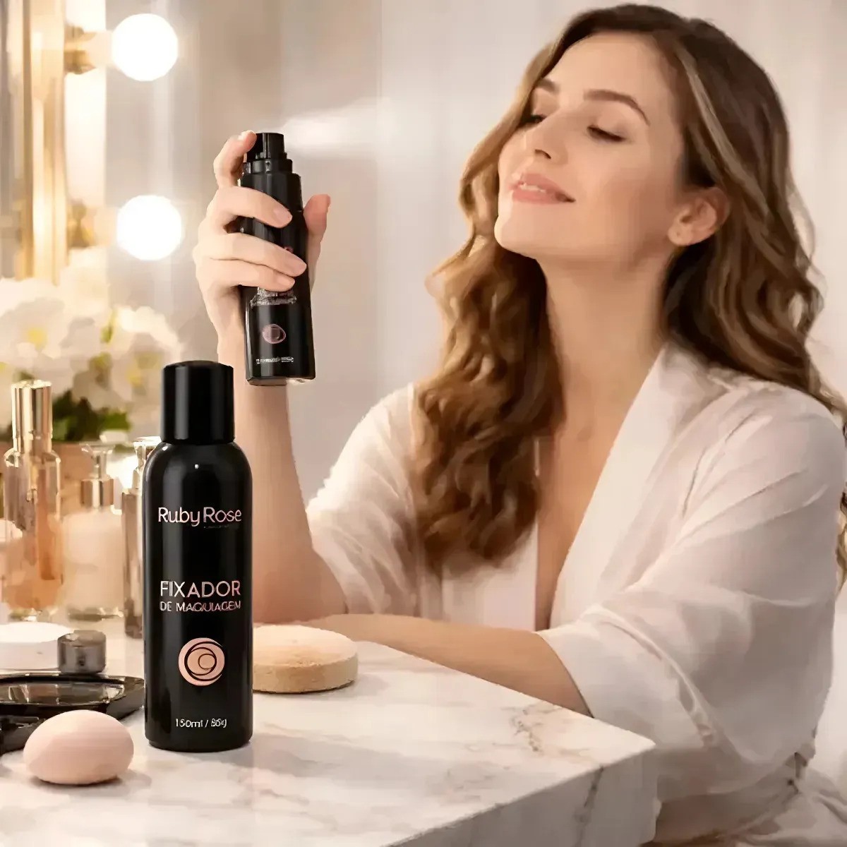 Fixador de Maquiagem Spray Ruby Rose 150 ml Hb312 Matte Longa Duração Resistente Premium
