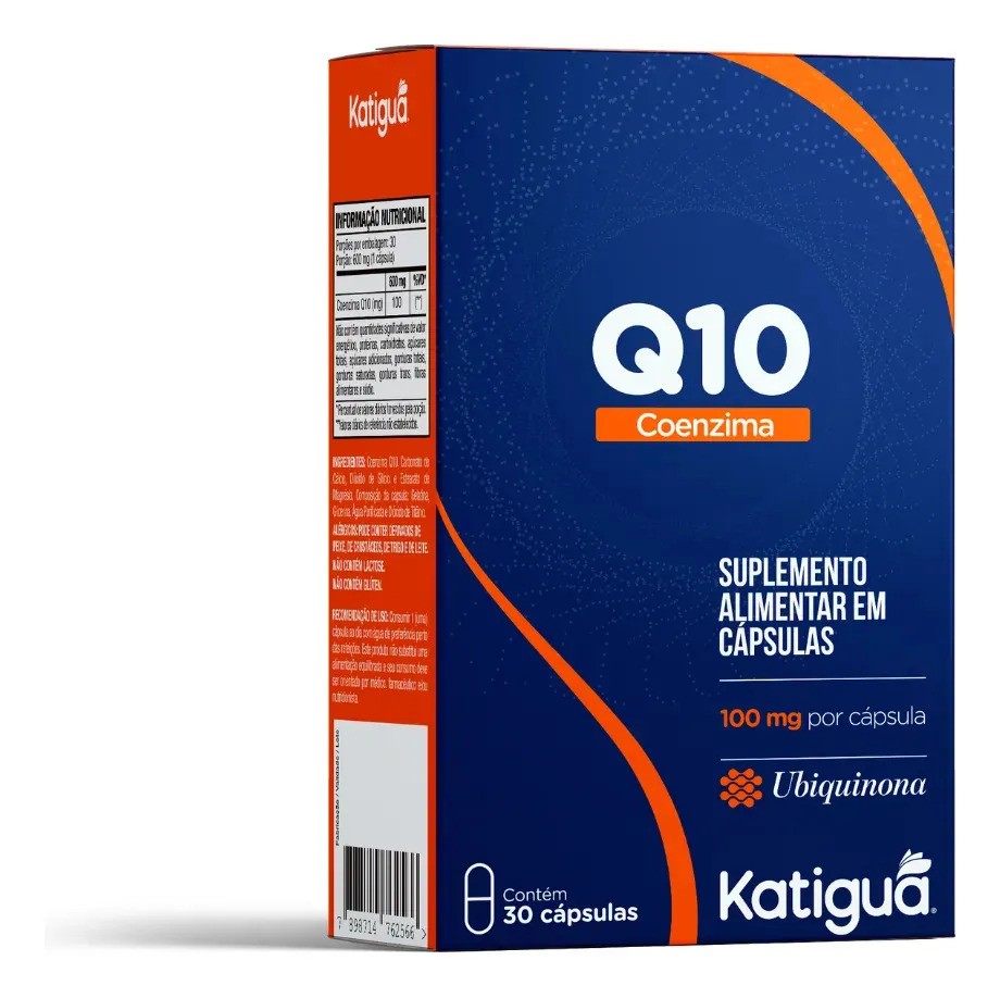 Coenzima Q10 100mg Vegana 30 Cápsulas Katigua Sem Glúten