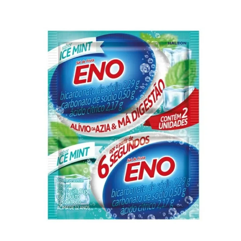 Sal de Fruta Eno Ice Mint 2 Envelopes de 5g Cada