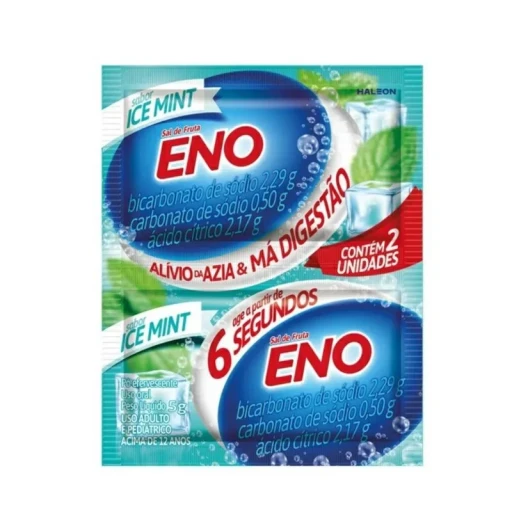 Sal de Fruta Eno Ice Mint 2 Envelopes de 5g Cada