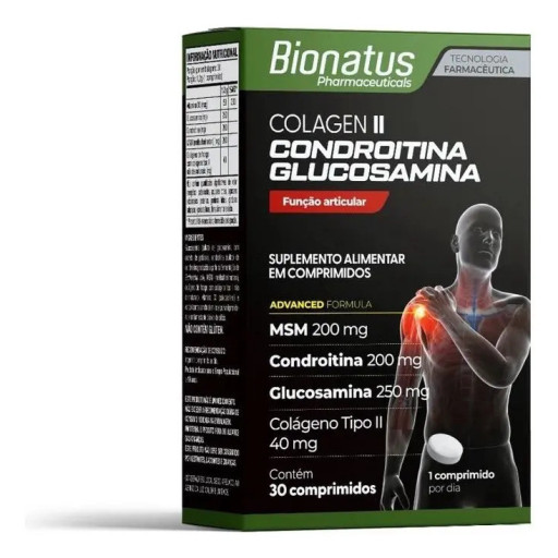 Colagen II Condroitina + Glucosamina 40mg Bionatus 30 Cpr