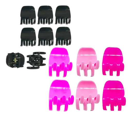 Piranha para Cabelo Plástico M2 Tridente Média Cores Sortidas