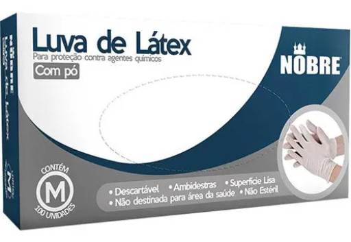 Luva de Látex Média com Pó Goedert para Proteção Química