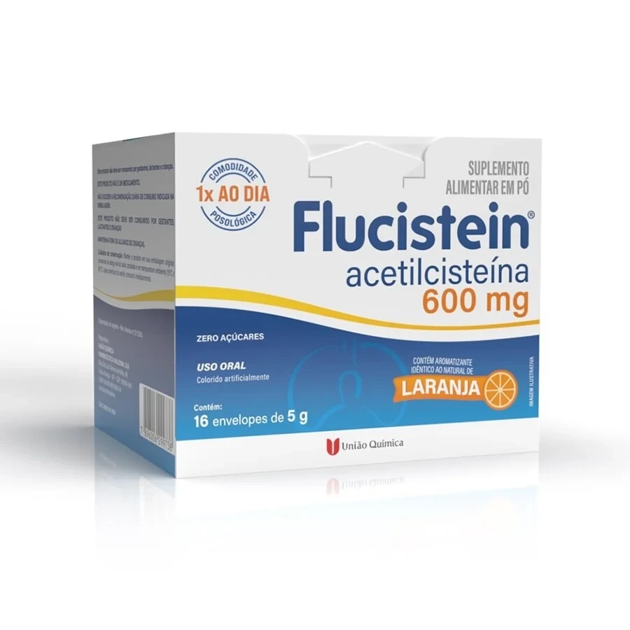 Suplemento Flucistein 600mg 16 Evelopes União Química