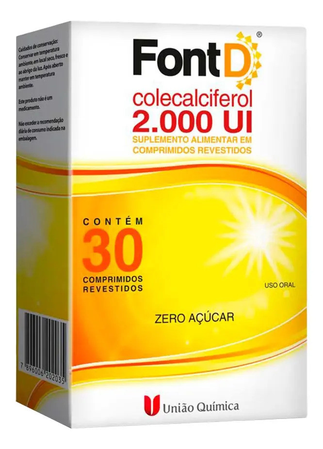 Font D 2.000 Ui 30 Comprimidos Revestidos Sem Sabor