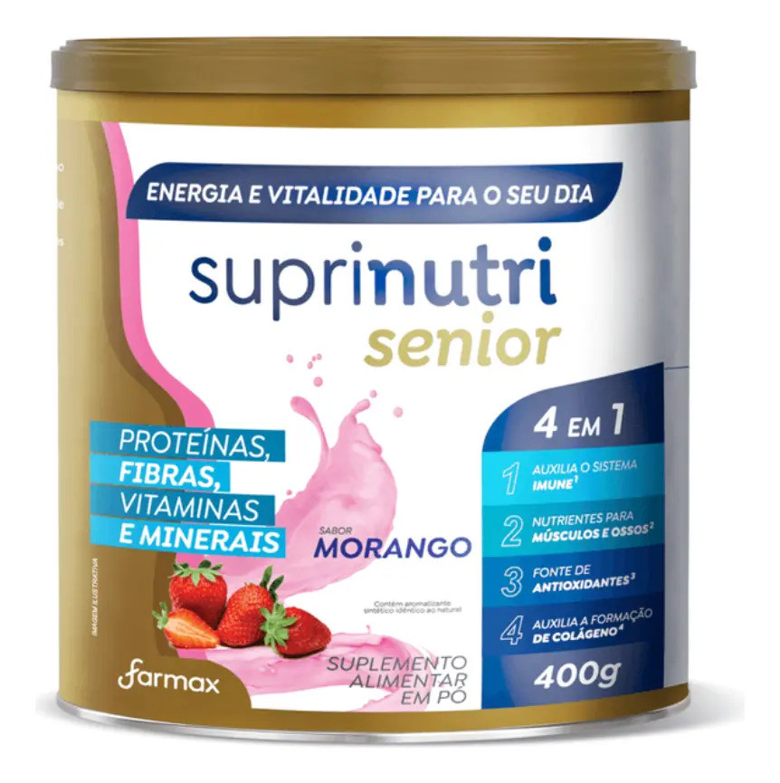 Suplemento Suprinutri Senior Em Pó Farmax 400g Morango