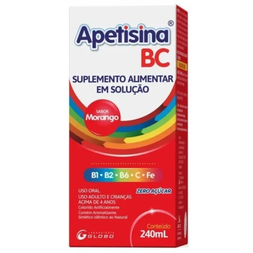 Apetisina BC Solução Oral Sabor Morango 240ml Globo