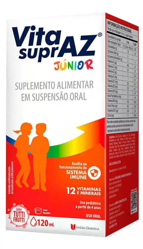 Vita Supraz Júnior Sabor Tutti-frutti 120ml Com Copo Dosador