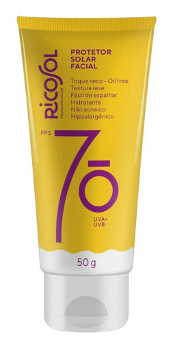 Protetor Solar Facial Ricosol Toque Seco Oil-free Fps70 50g