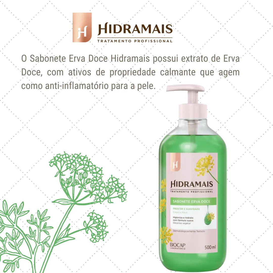 Sabonete Líquido Erva-Doce Hidramais 500ml Glicerina Vegetal