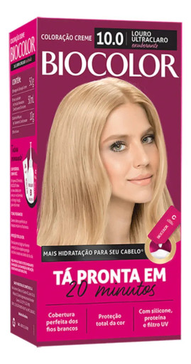 Kit Tintura Creme Biocolor Louro Ultra Claro 10.0 com Oxidante 30 Volumes
