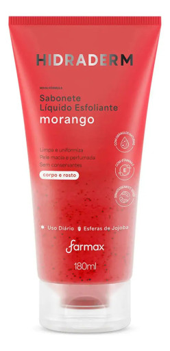 Sabonete Liquido Esfoliante Morango Hidraderm 180ml Farmax