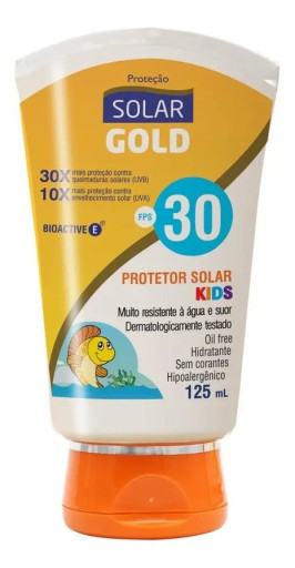 Protetor Solar Gold Kids FPS 30 125mL Resistente Água e Suor