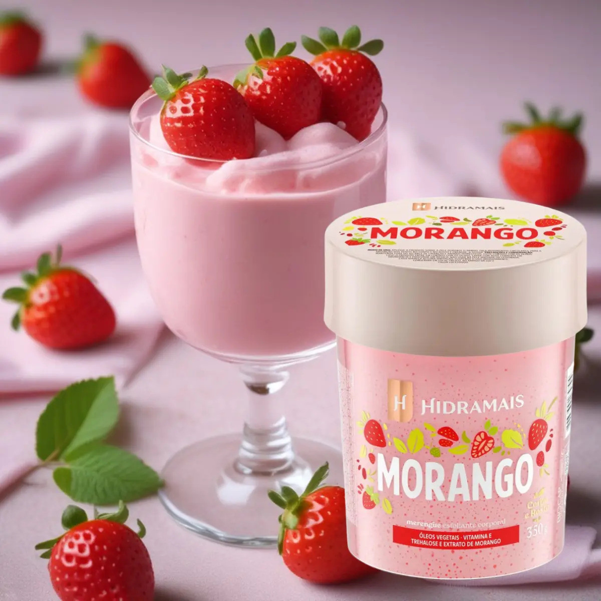Merengue Esfoliante Morango Hidramais Corporal 350g