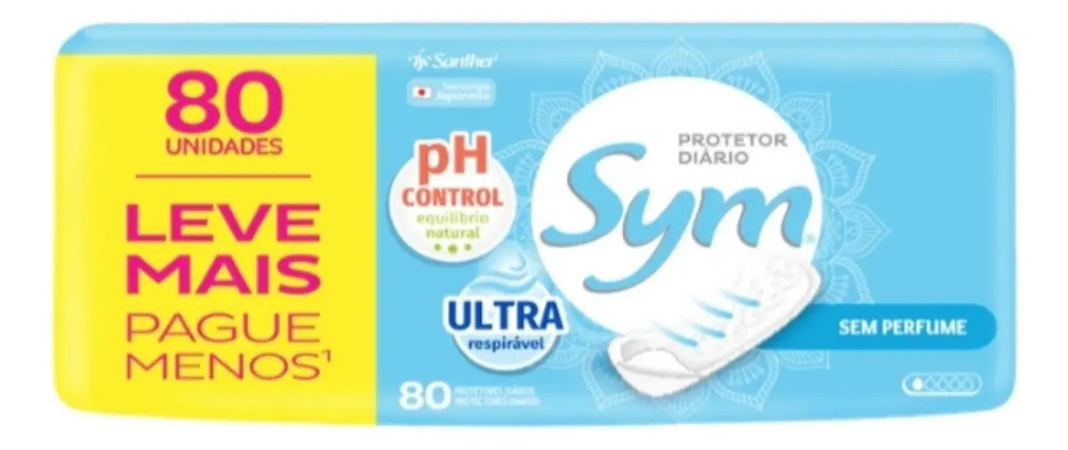 Protetor Diário Sym Com 80 Unidades Sem Perfume