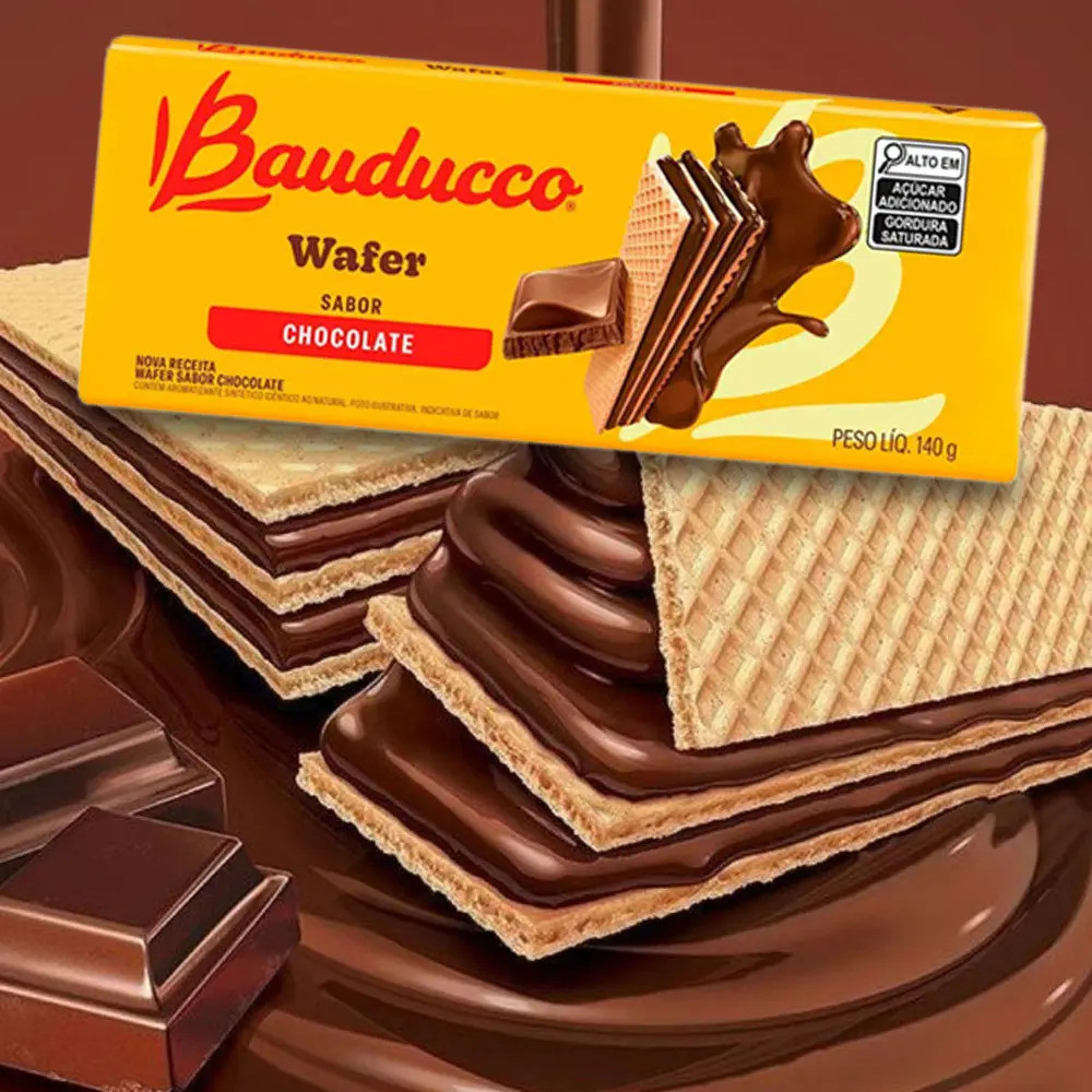 Biscoito Wafer Bauducco Chocolate 140g