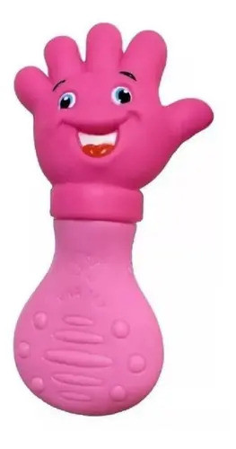 Mordedor Bebe Mãozinha Rosa Macio Dentição Stress Gengiva