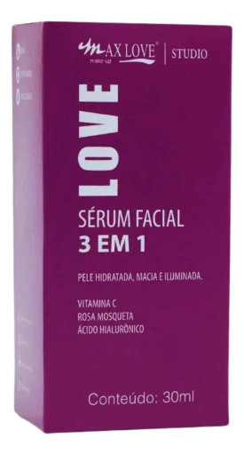 Sérum Facial Max Love 3 Em 1 Vitamina C Ácido Hialurônico 30mL